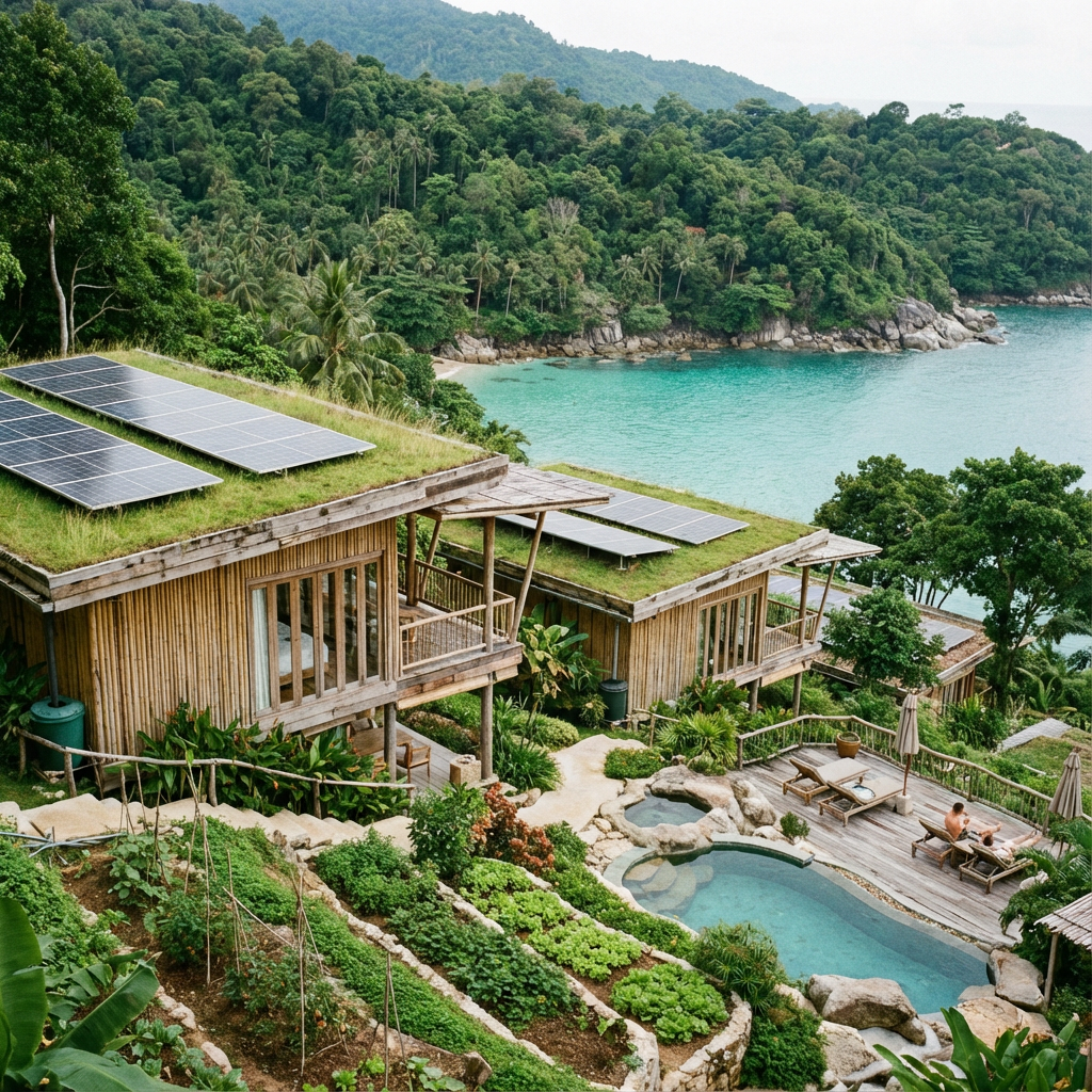 Responsible luxury resort integrated into the landscape