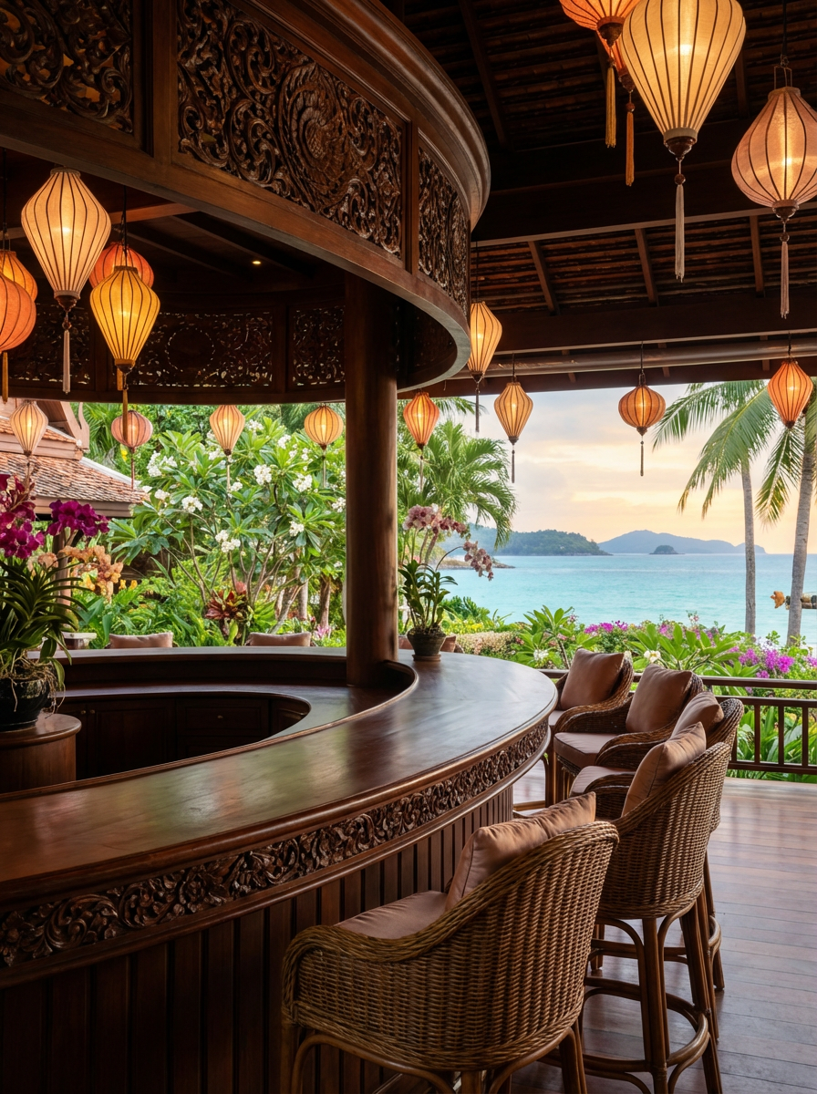 Outdoor beachfront bar at Ko Rang Nok Resort